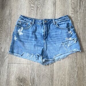 House of Harlow 1960 Jean Shorts distressed medium wash denim size 30
